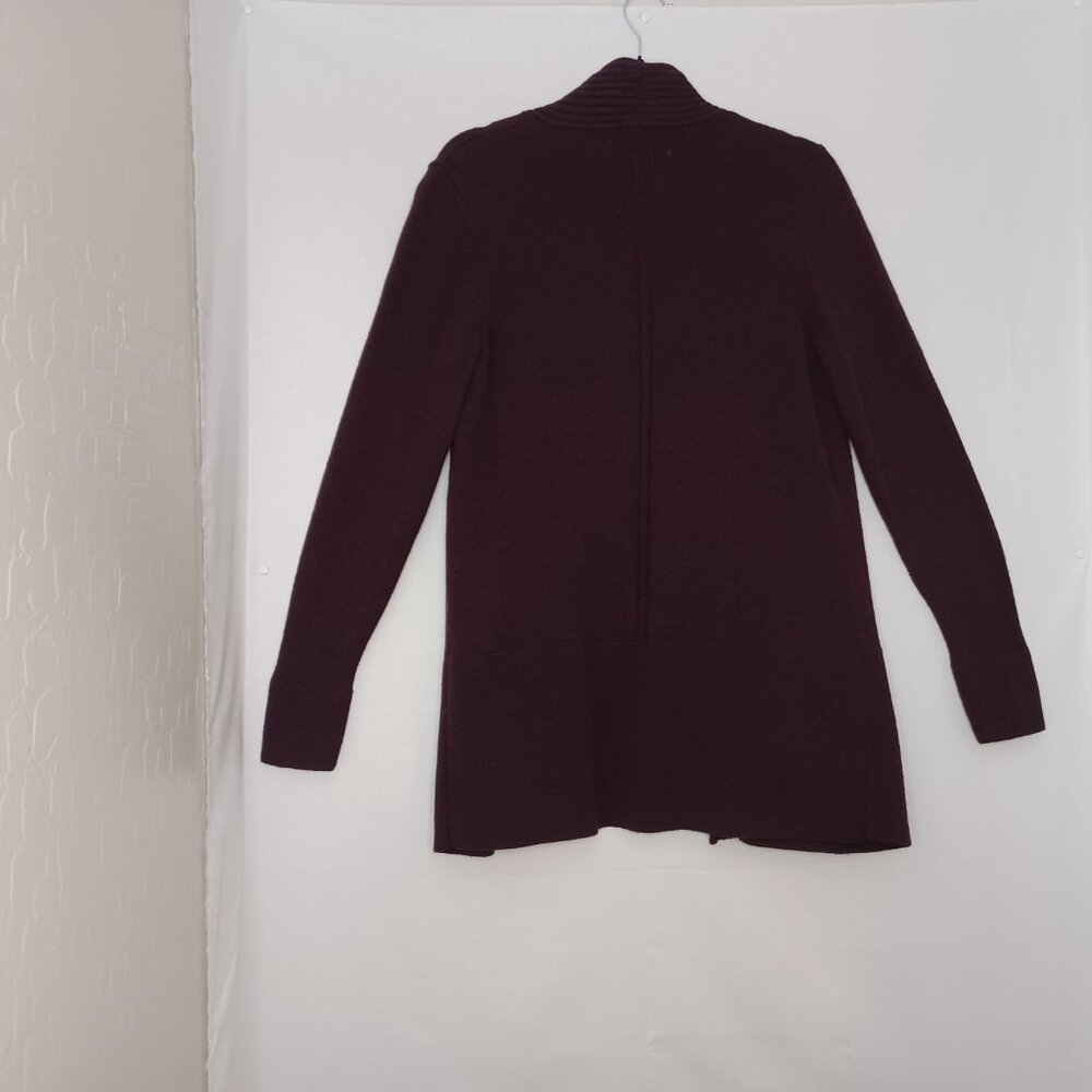 Women's Ann Taylor's Loft Wool Blend Purple Open Front‎ Cardigan Size Medium - Picture 2 of 8